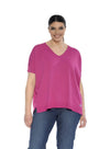 Maglia scollo a V FUXIA DORABELLA CURVY XL