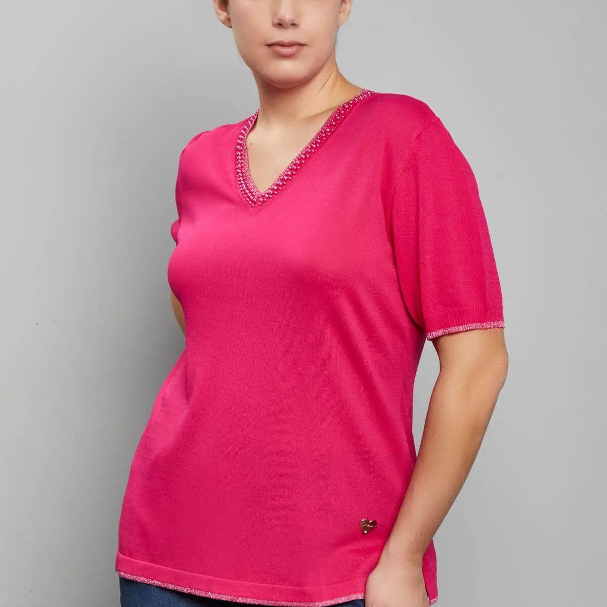 Maglia scollo a V MAGENTA DORABELLA PIU' XL