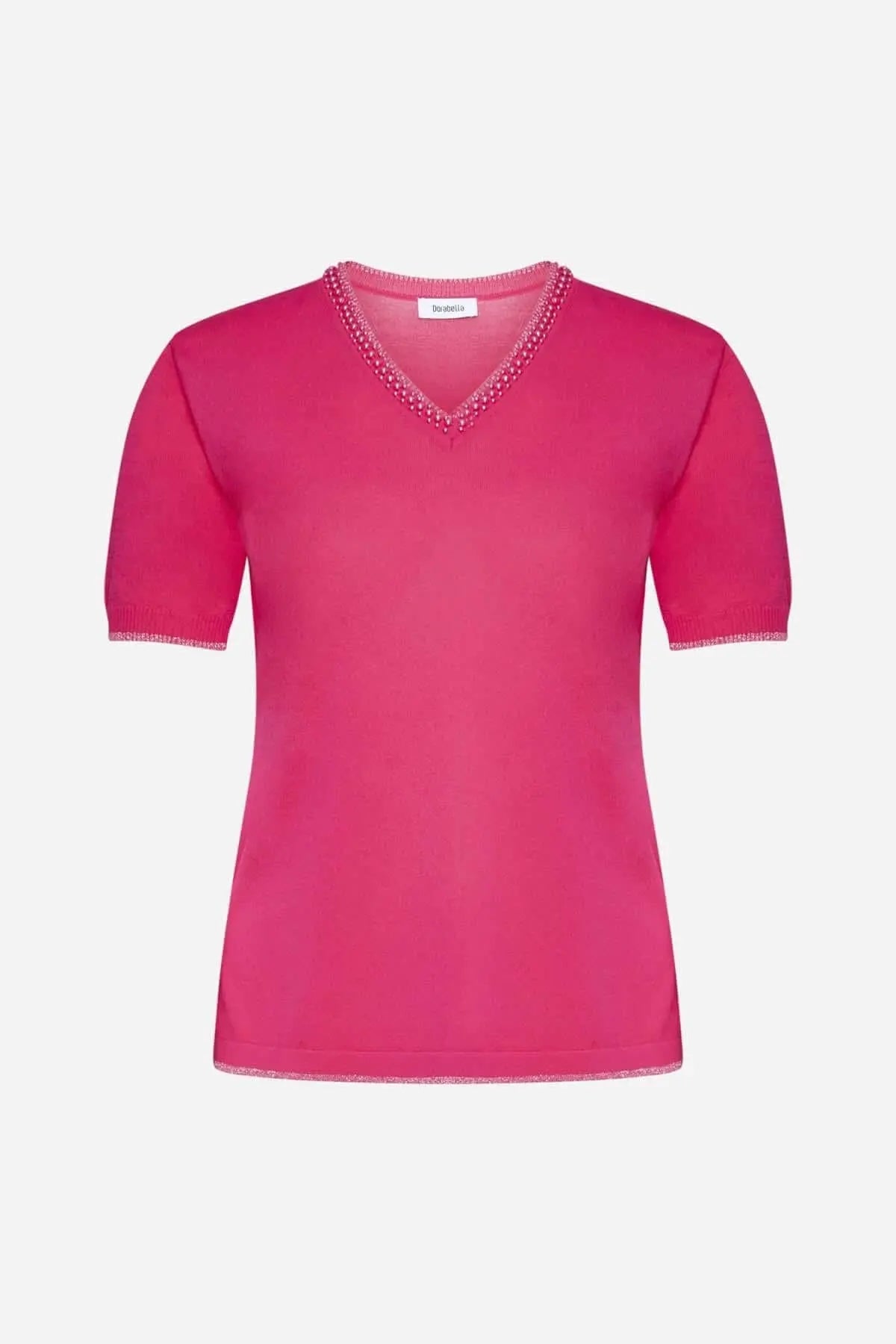 Maglia scollo a V MAGENTA DORABELLA PIU'