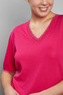 Maglia scollo a V MAGENTA DORABELLA PIU'