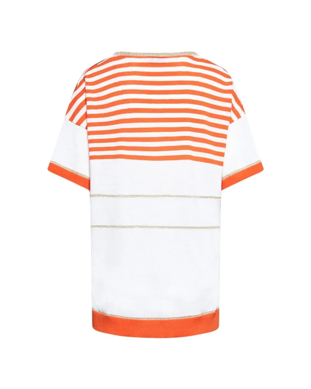 Maglia scollo a V fantasia a righe ARANCIO DORABELLA PIU'