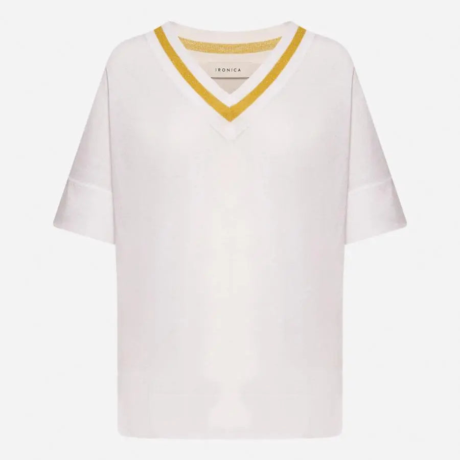 Maglia scollo a V lurex MANGO IRONICA