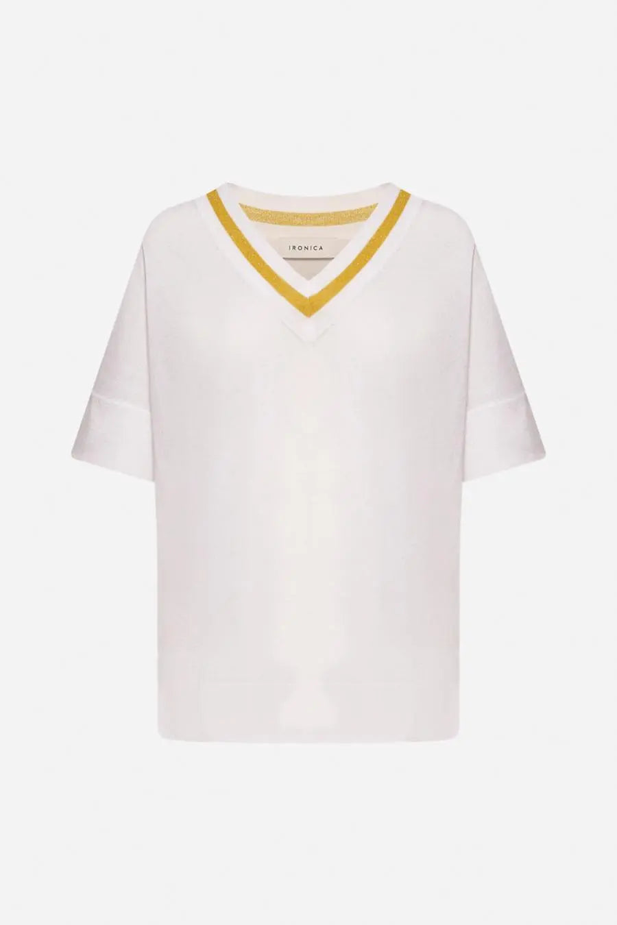 Maglia scollo a V lurex MANGO IRONICA