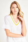 Maglia scollo a V lurex MANGO IRONICA