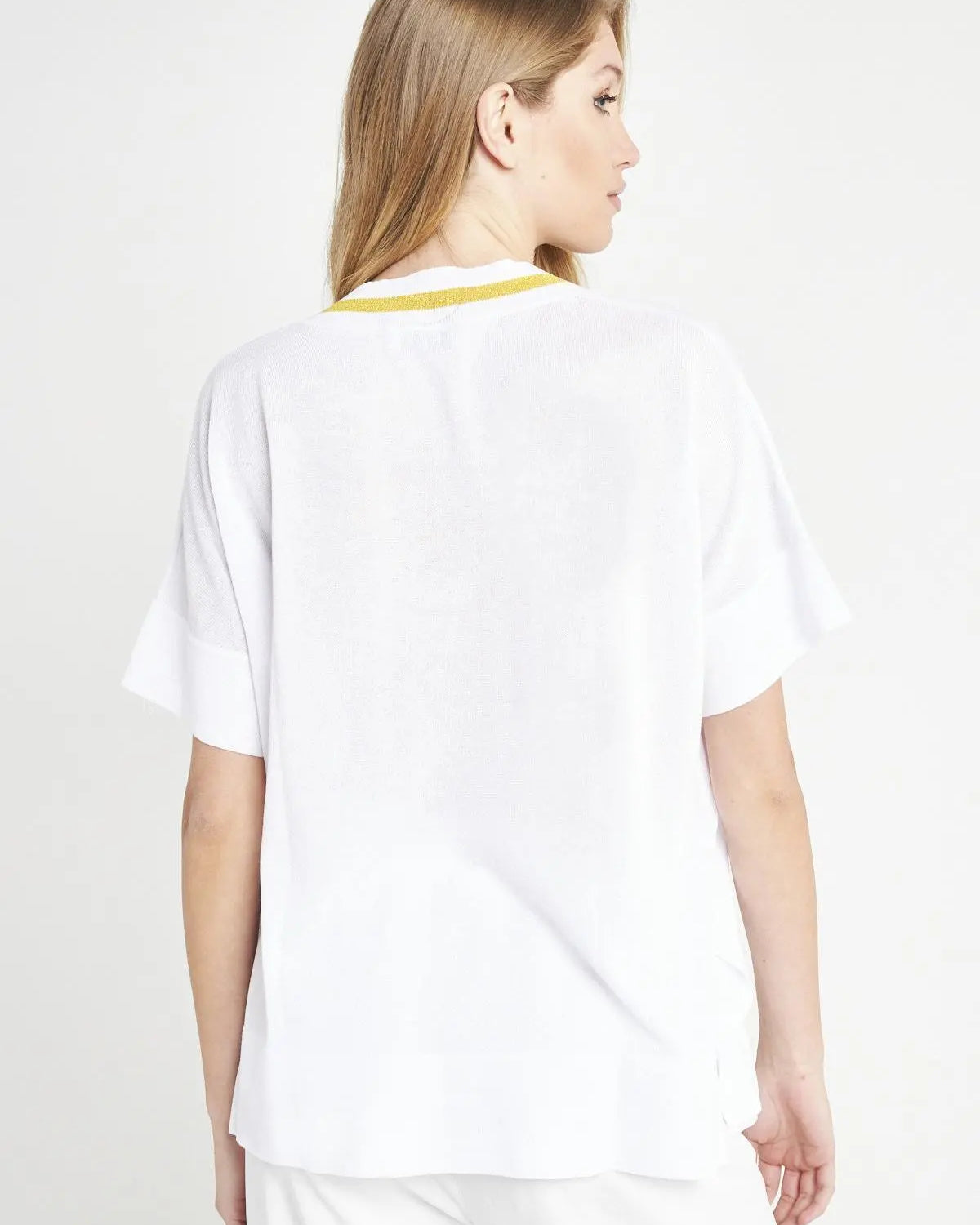 Maglia scollo a V lurex MANGO IRONICA