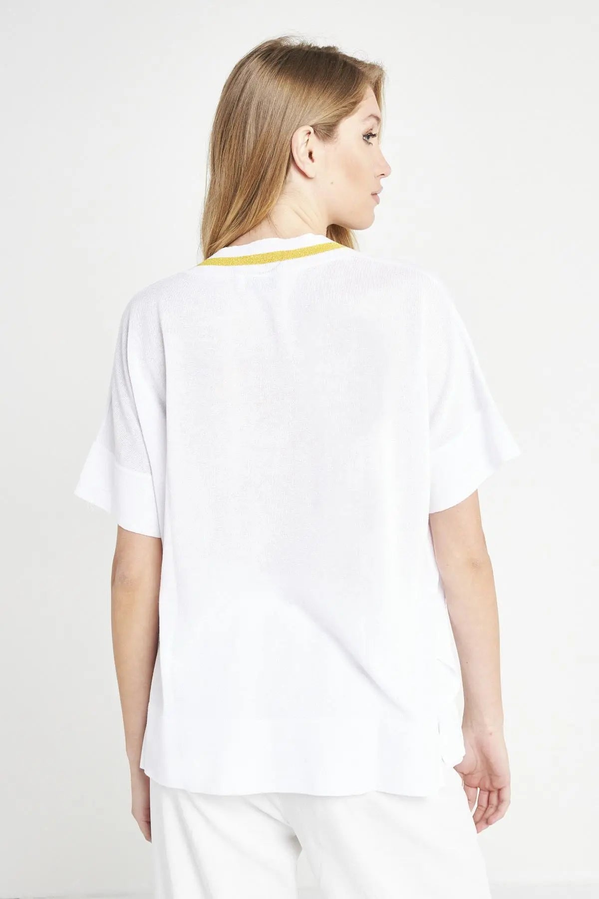 Maglia scollo a V lurex MANGO IRONICA