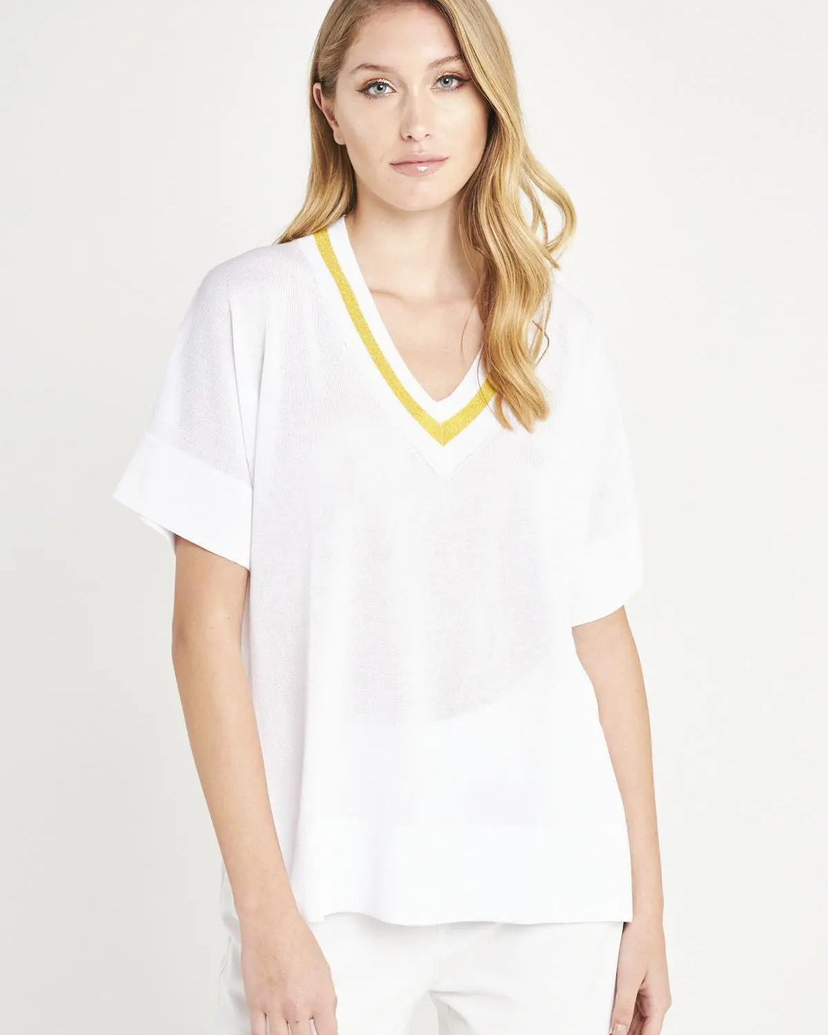 Maglia scollo a V lurex MANGO IRONICA