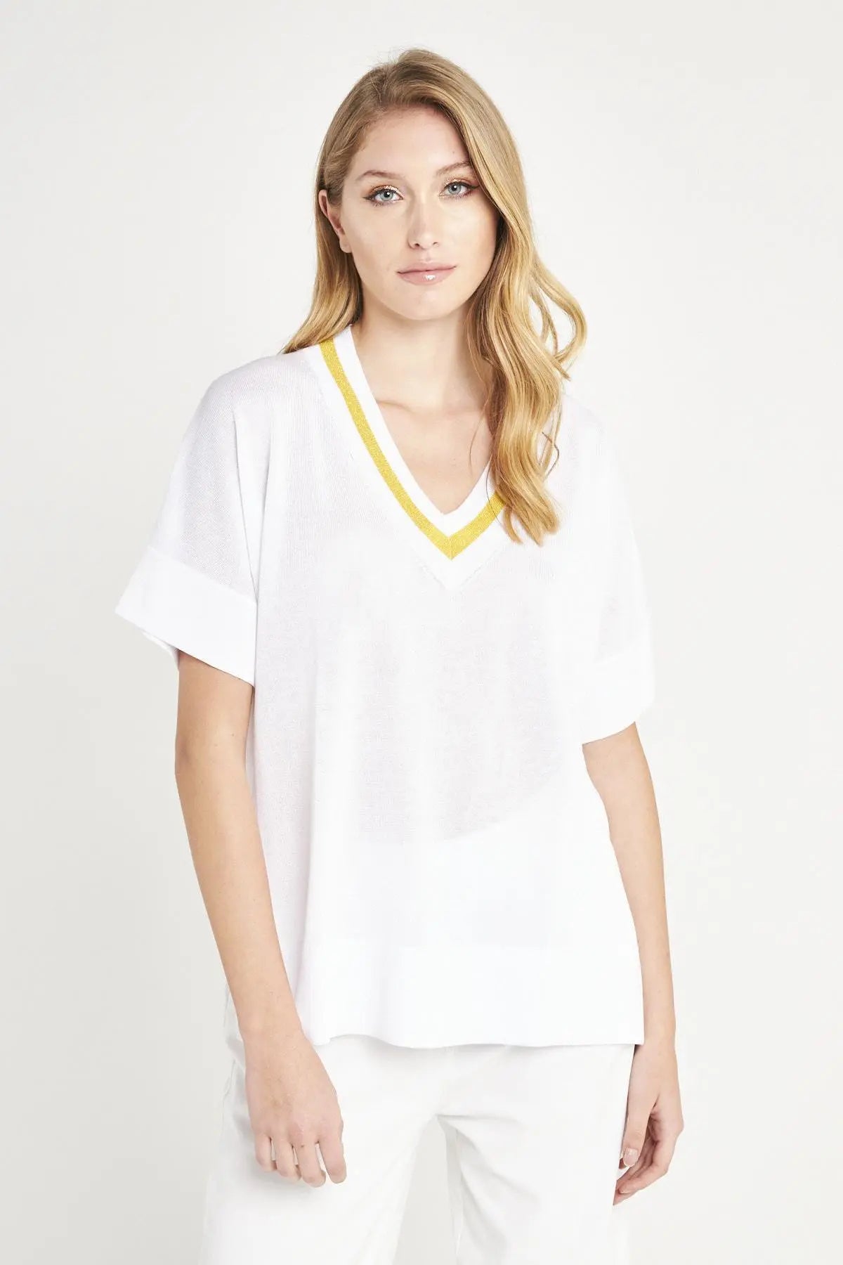 Maglia scollo a V lurex MANGO IRONICA