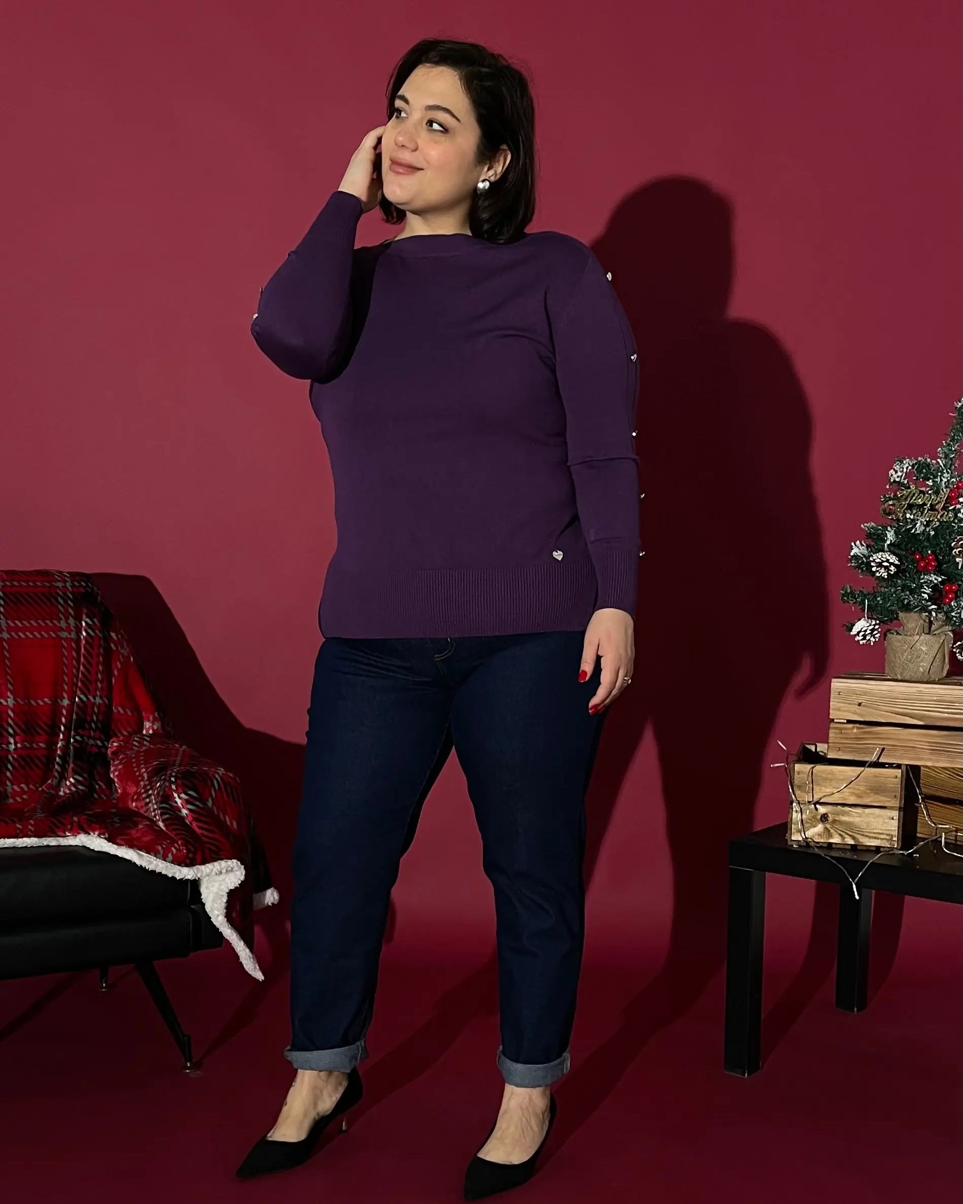 Maglia scollo a barca LAVANDA DORABELLA PIU'