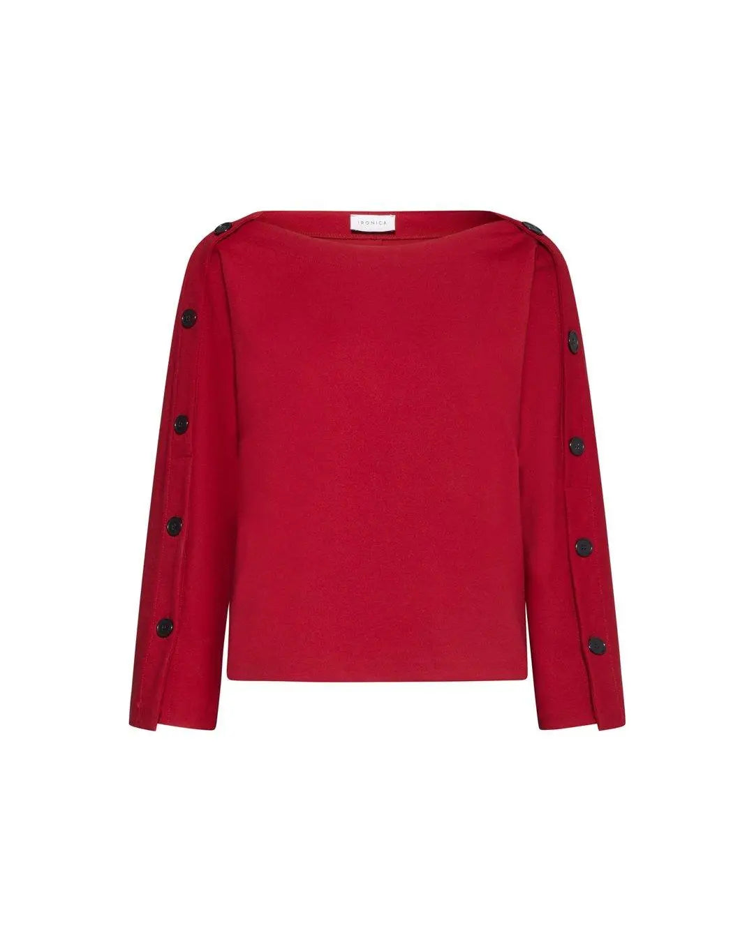 Maglia scollo a barca ROSSO IRONICA 3XL