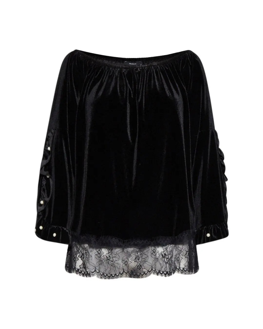 Maglia shiffer con perline NERO IRONICA 3XL