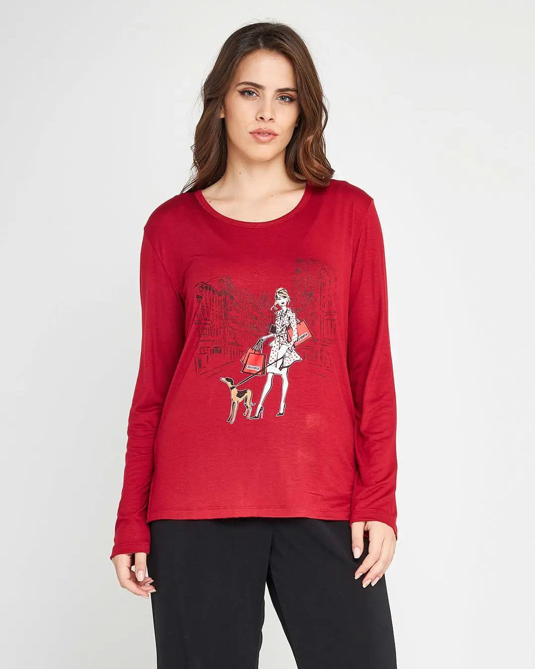 Maglia stampa city ROSSO DORABELLA PIU'