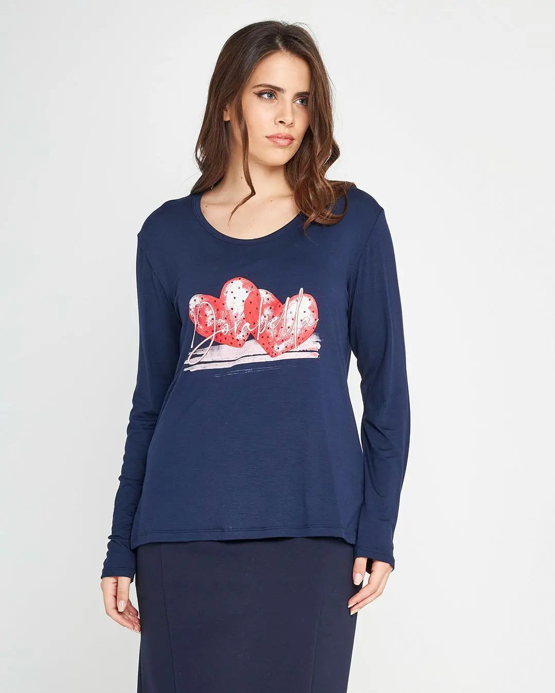 Maglia stampa cuori Blu DORABELLA PIU'