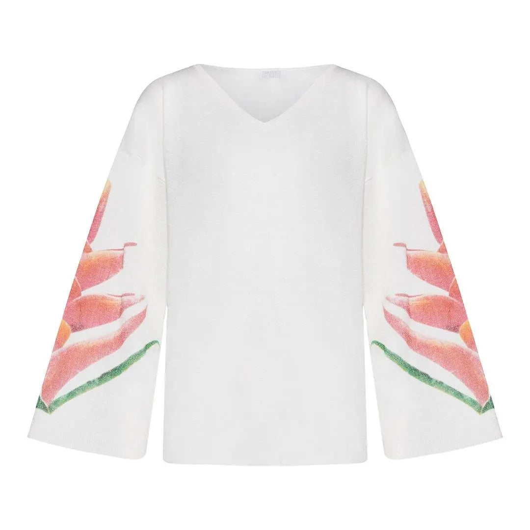 Maglia stampa floreale PANNA IRONICA XL