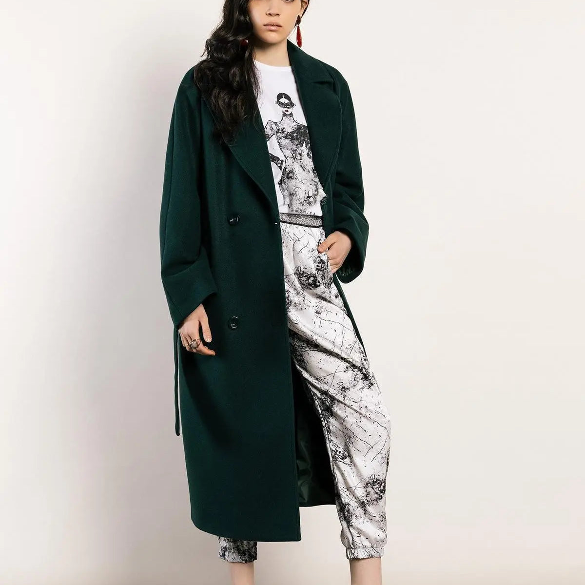 Maglia stampa girocollo BIANCO-NERO IRONICA 52