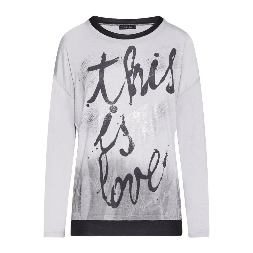Maglia stampa lettering GRIGIO IRONICA XXL