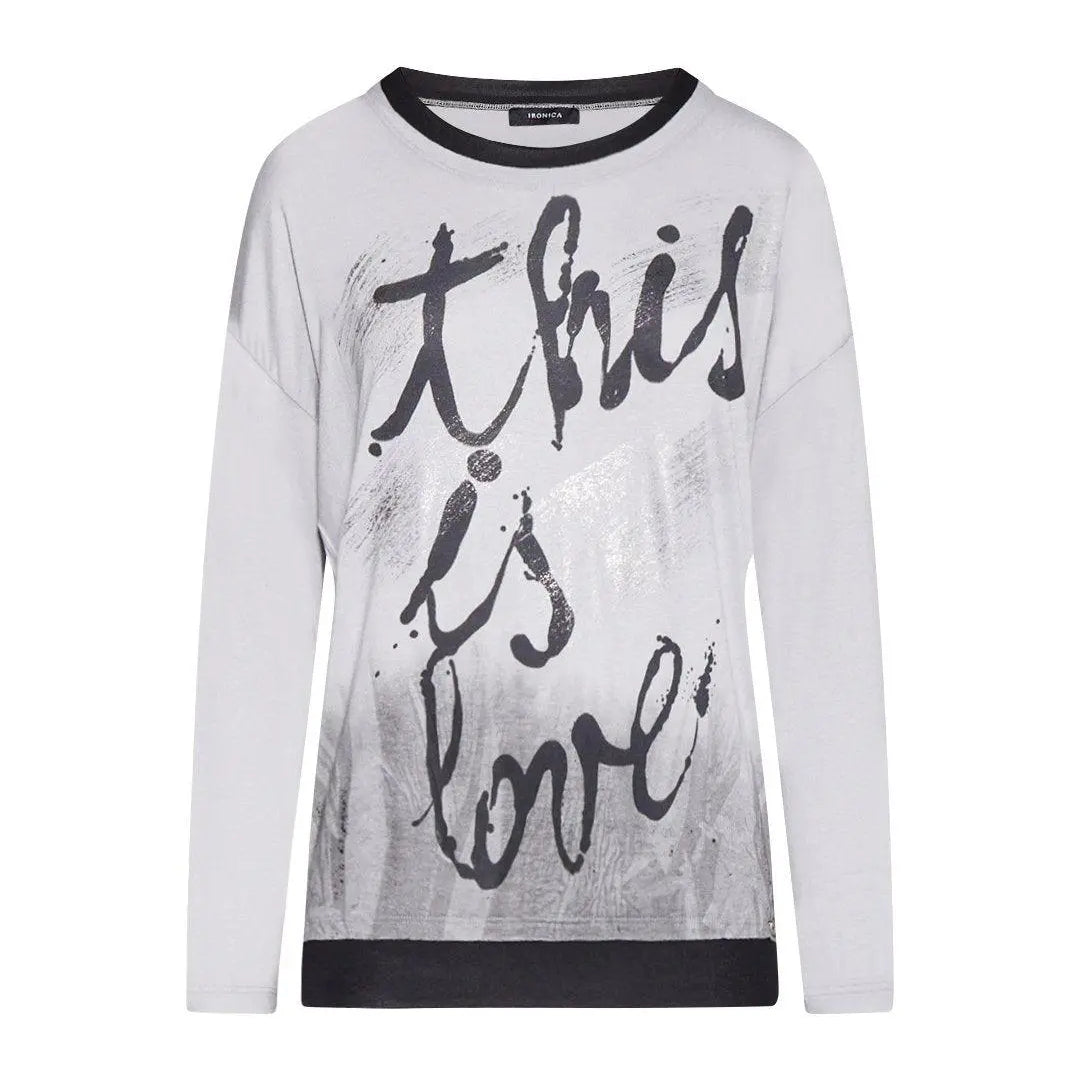 Maglia stampa lettering GRIGIO IRONICA XXL