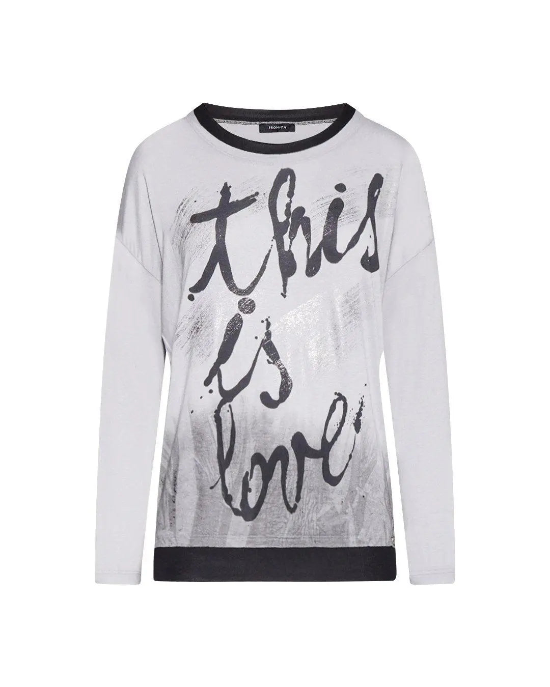 Maglia stampa lettering GRIGIO IRONICA XXL