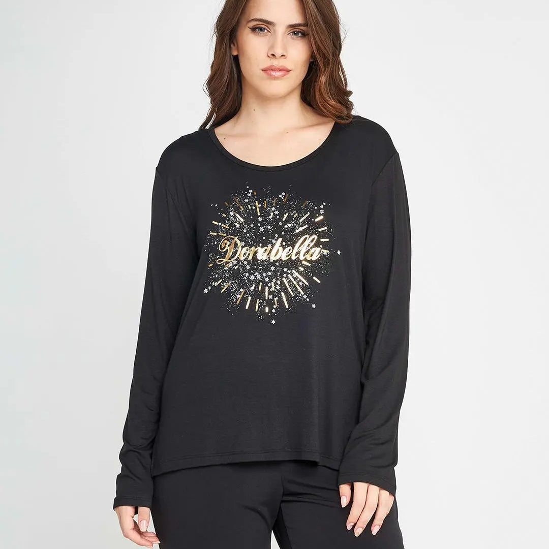 Maglia stampa oro NERO DORABELLA PIU' XL