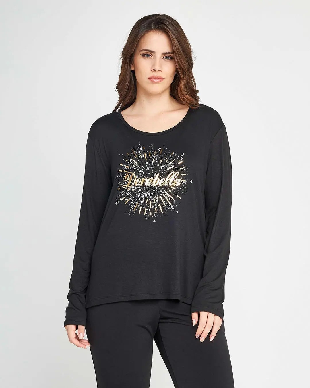 Maglia stampa oro NERO DORABELLA PIU' XL