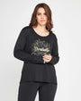 Maglia stampa oro NERO DORABELLA PIU'