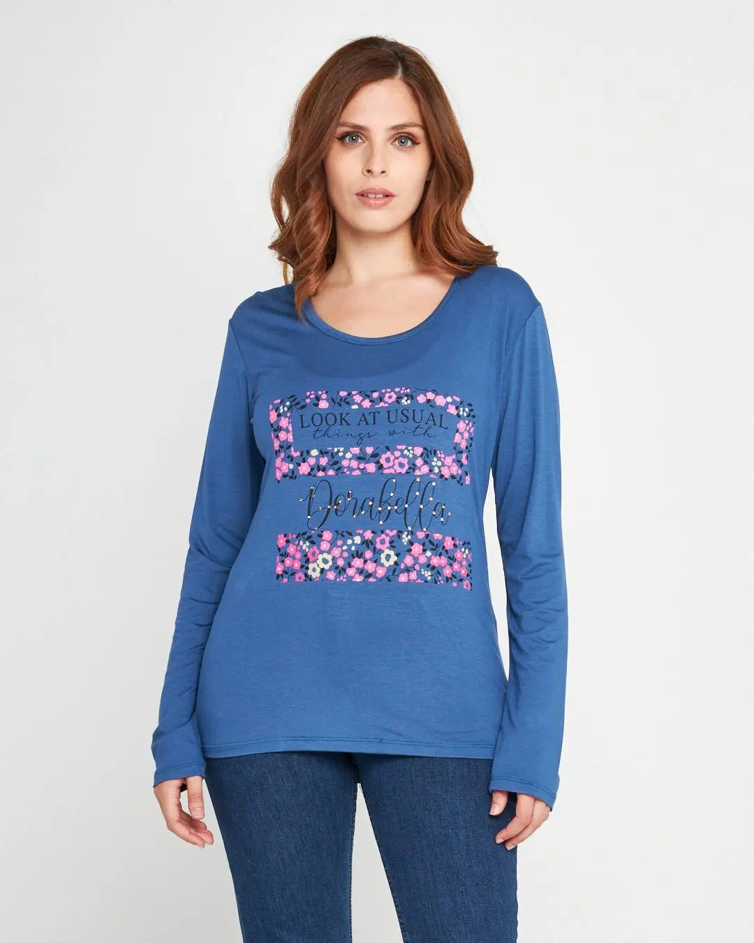 Maglia stampa provenzale Celeste DORABELLA