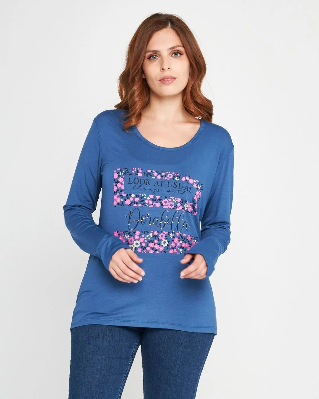 Maglia stampa provenzale Celeste DORABELLA