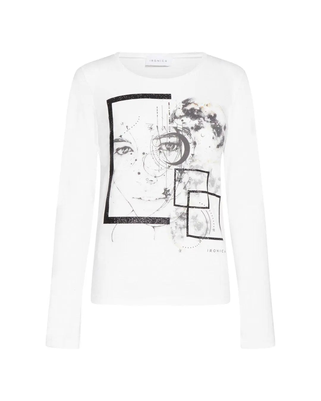 Maglia stampa star LATTE IRONICA XL