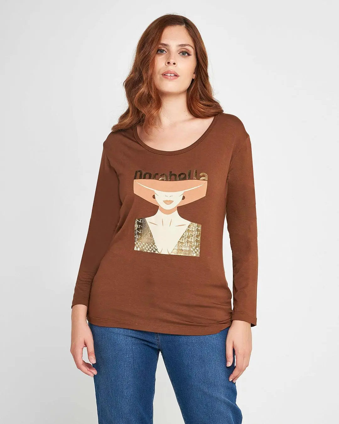 Maglia stampa woman Marrone DORABELLA