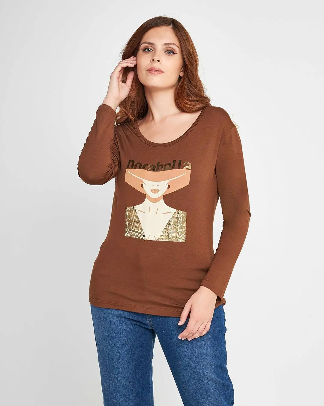 Maglia stampa woman Marrone DORABELLA