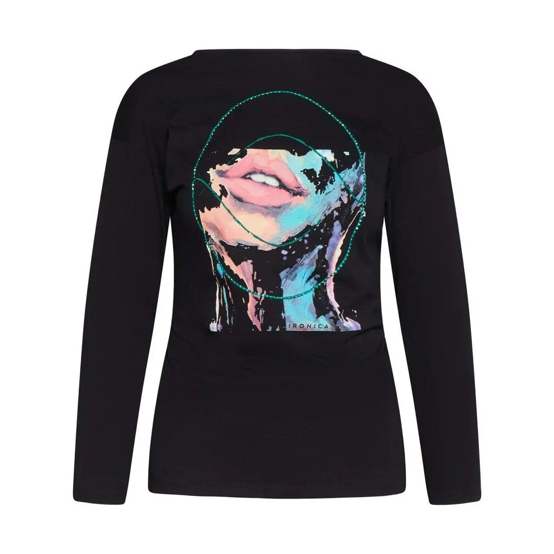 Maglia stampa woman NERO IRONICA 3XL