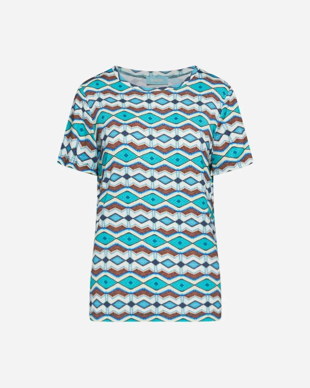 Maglia stampata in viscosa TURCHESE DORABELLA XXL