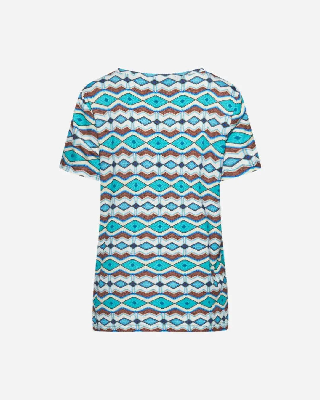 Maglia stampata in viscosa TURCHESE DORABELLA