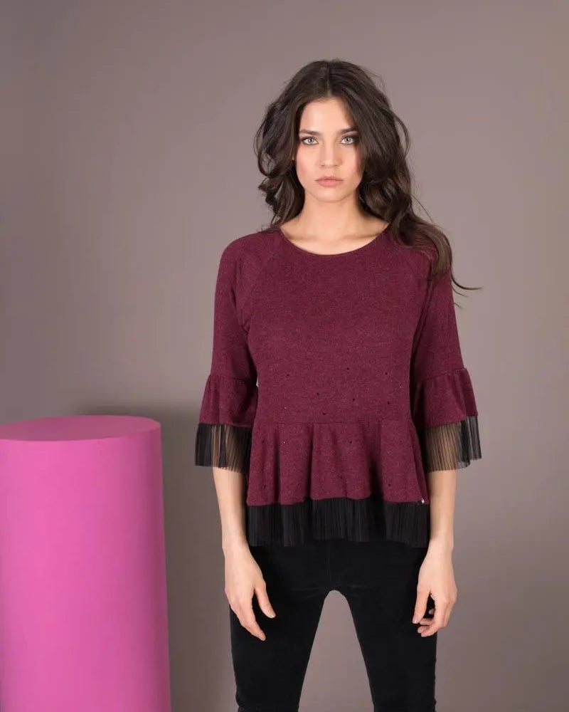 Maglia strass BORDEAUX IRONICA 3XL