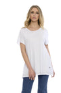 Maglia taglio ad A con strass BIANCO DORABELLA XL