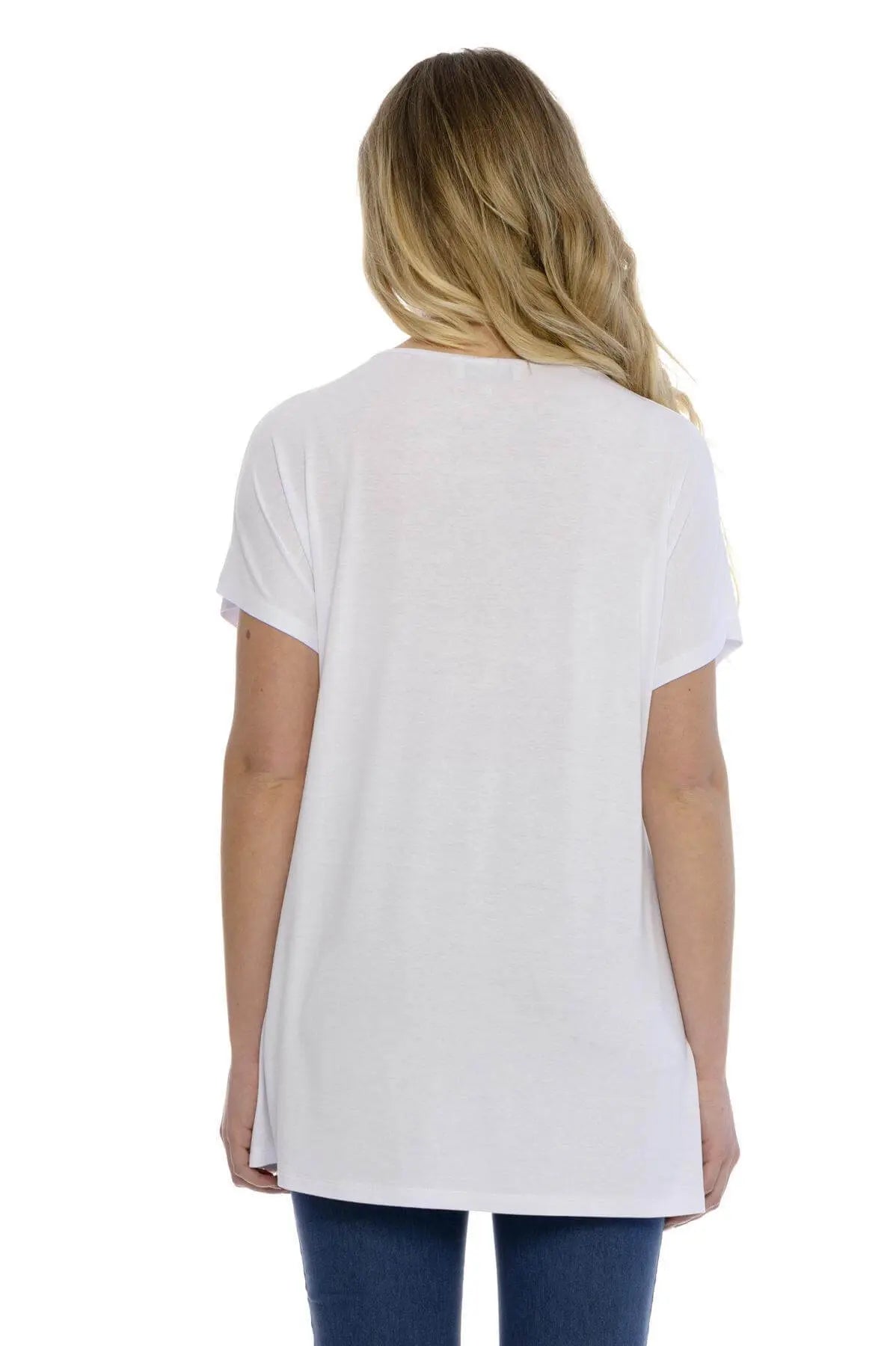 Maglia taglio ad A con strass BIANCO DORABELLA