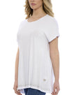 Maglia taglio ad A con strass BIANCO DORABELLA