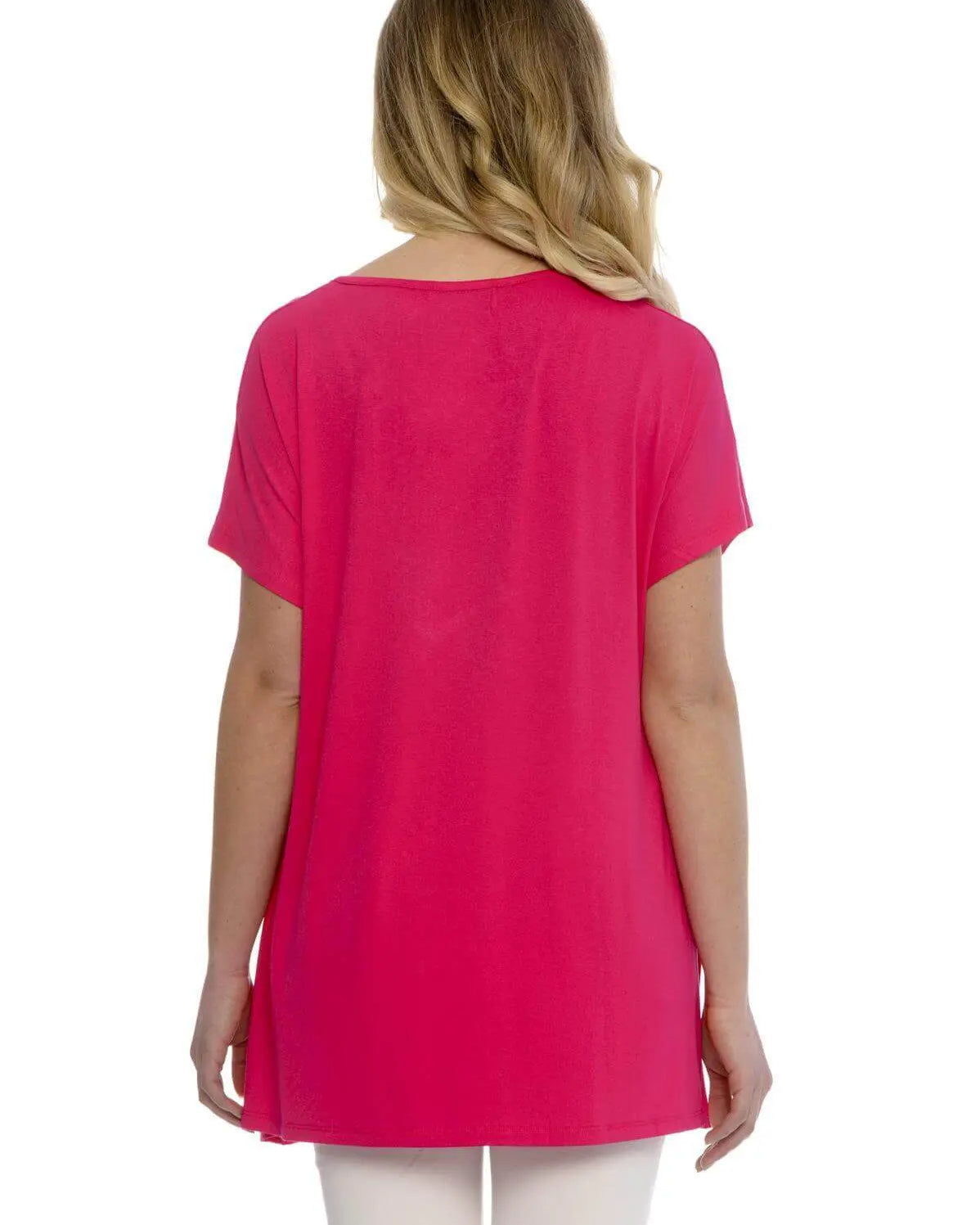 Maglia taglio ad A con strass FUXIA DORABELLA
