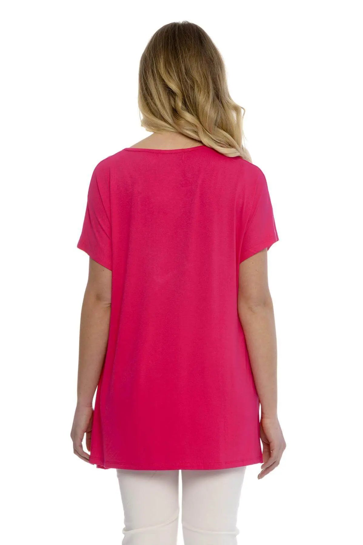 Maglia taglio ad A con strass FUXIA DORABELLA