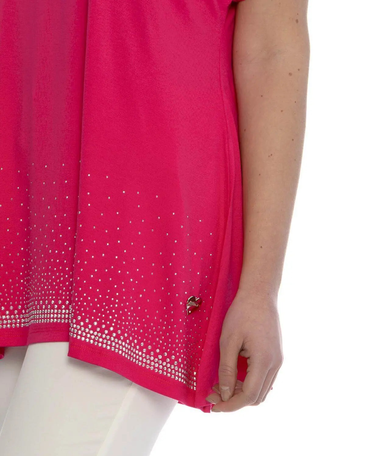 Maglia taglio ad A con strass FUXIA DORABELLA
