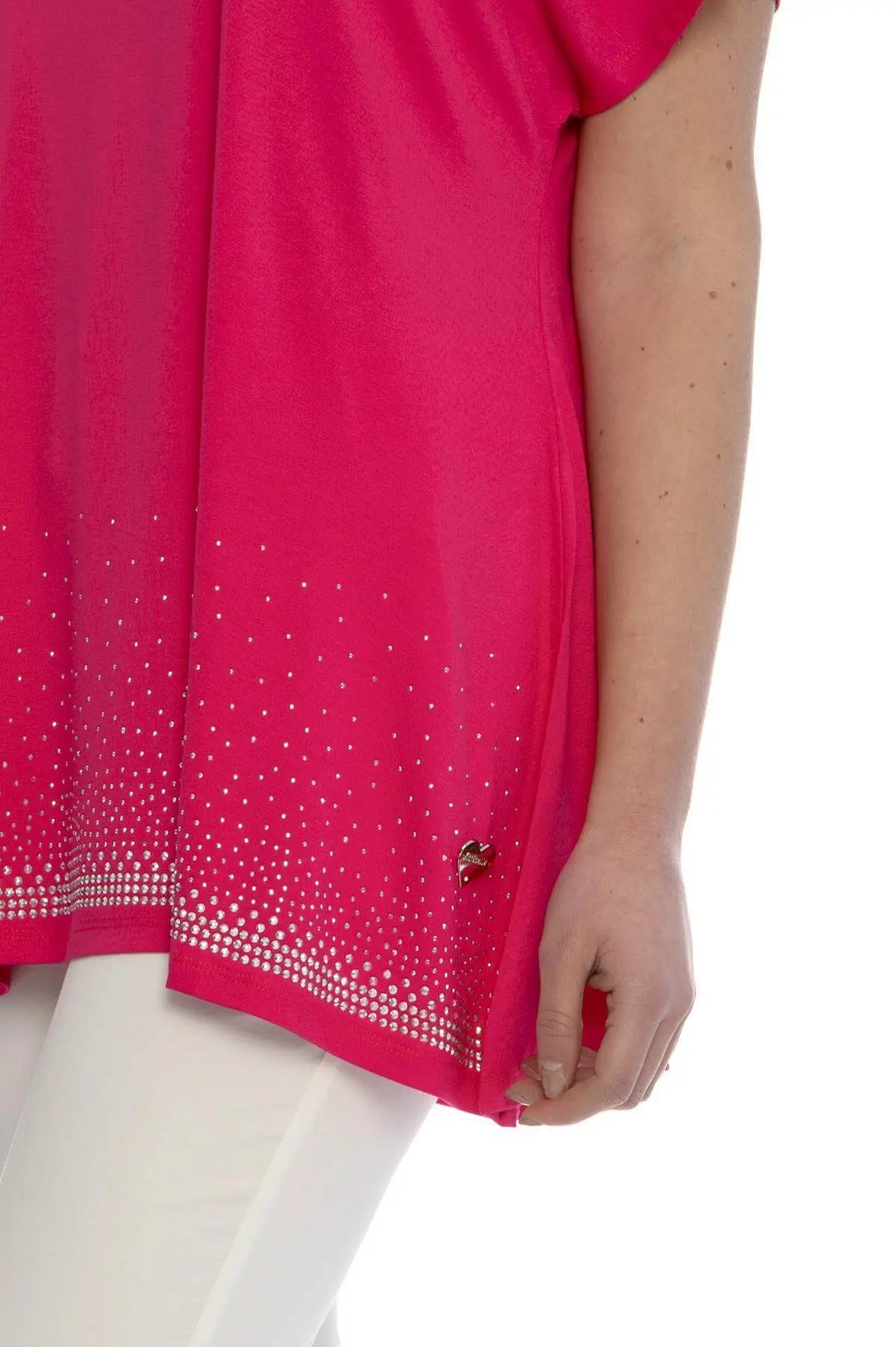 Maglia taglio ad A con strass FUXIA DORABELLA