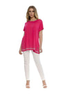 Maglia taglio ad A con strass FUXIA DORABELLA