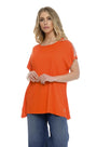 Maglia taglio ad A e strass ARANCIO DORABELLA XL