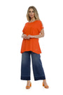Maglia taglio ad A e strass ARANCIO DORABELLA