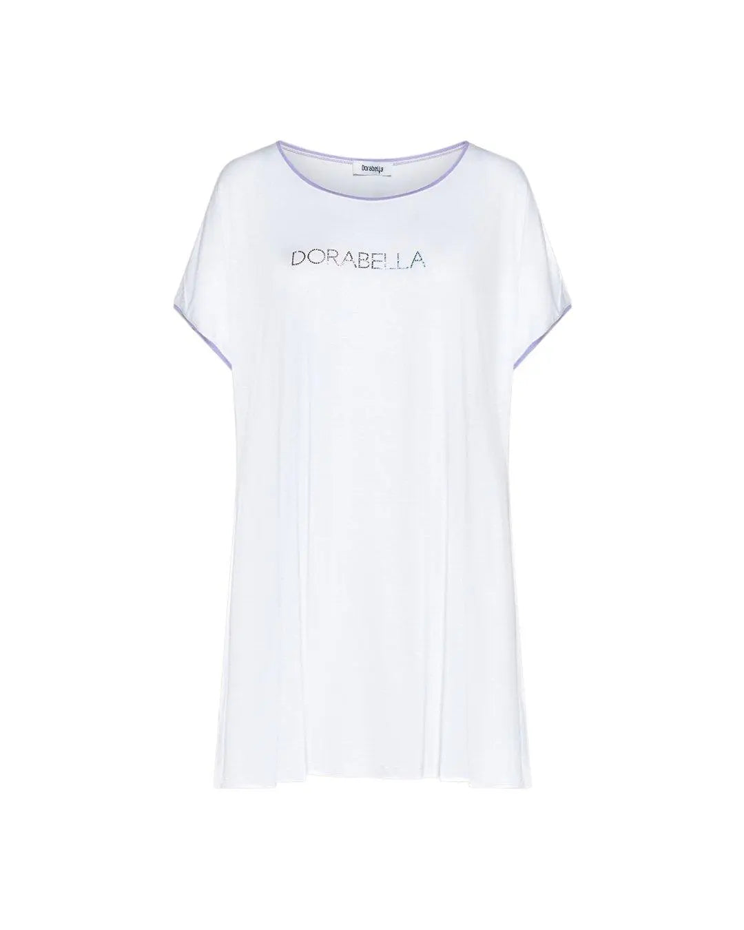 Maglia taglio ad A e strass BIANCO DORABELLA XL