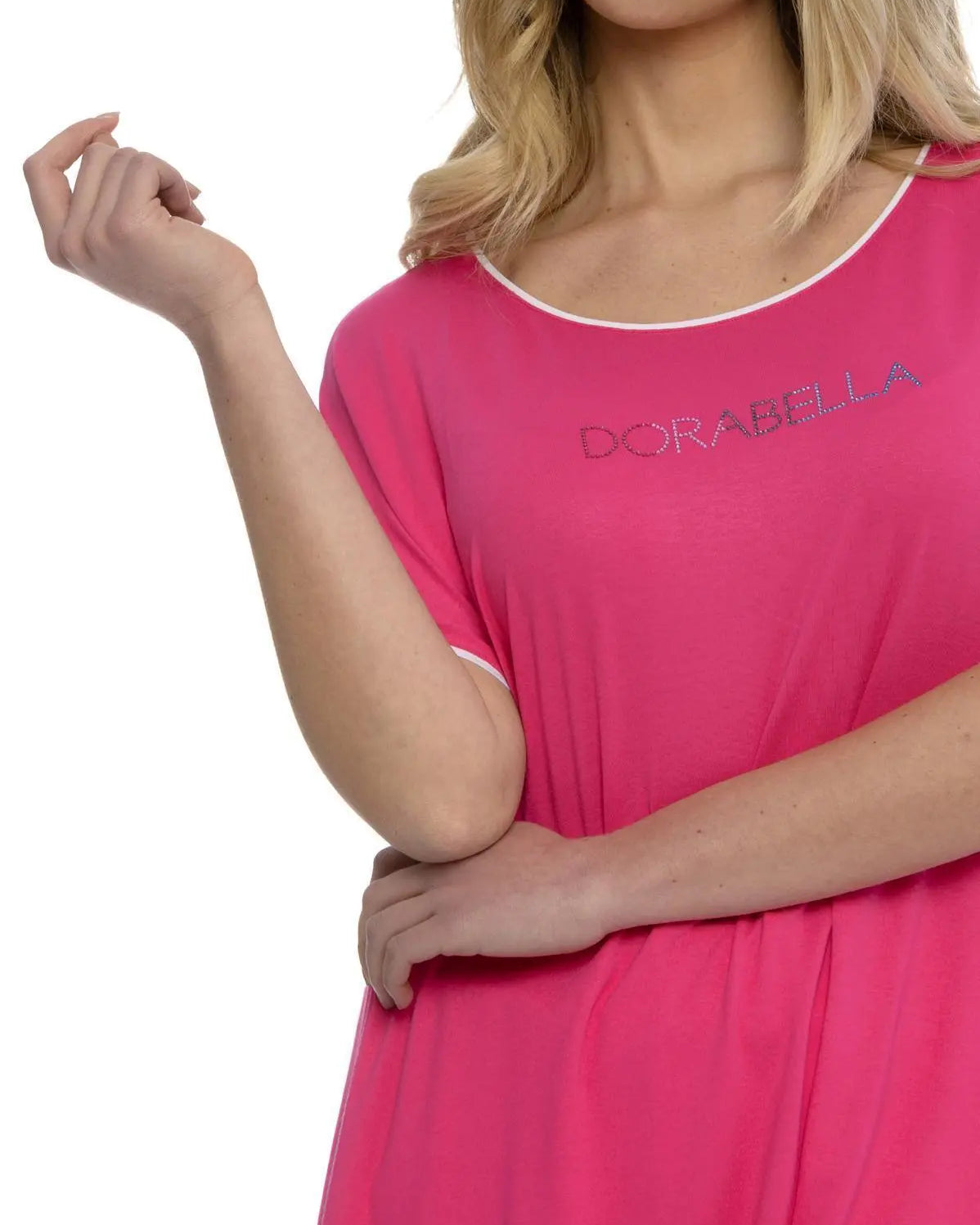 Maglia taglio ad A e strass FUXIA DORABELLA