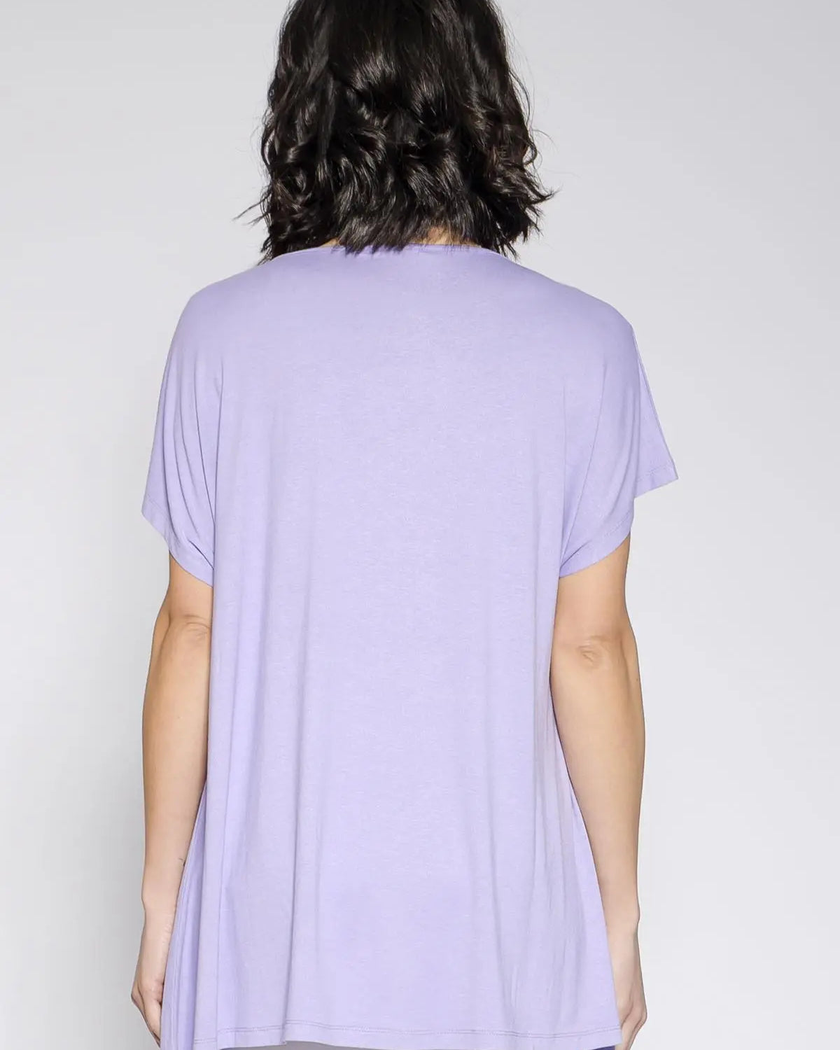 Maglia taglio ad A e strass LILLA DORABELLA
