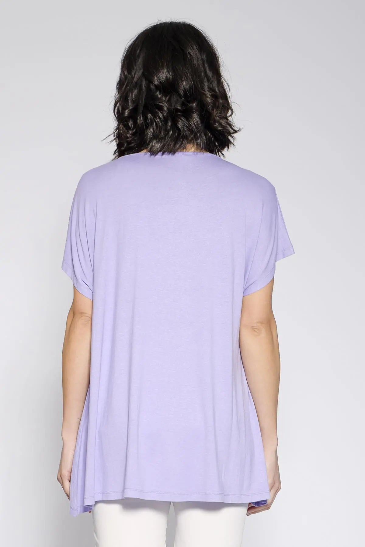 Maglia taglio ad A e strass LILLA DORABELLA