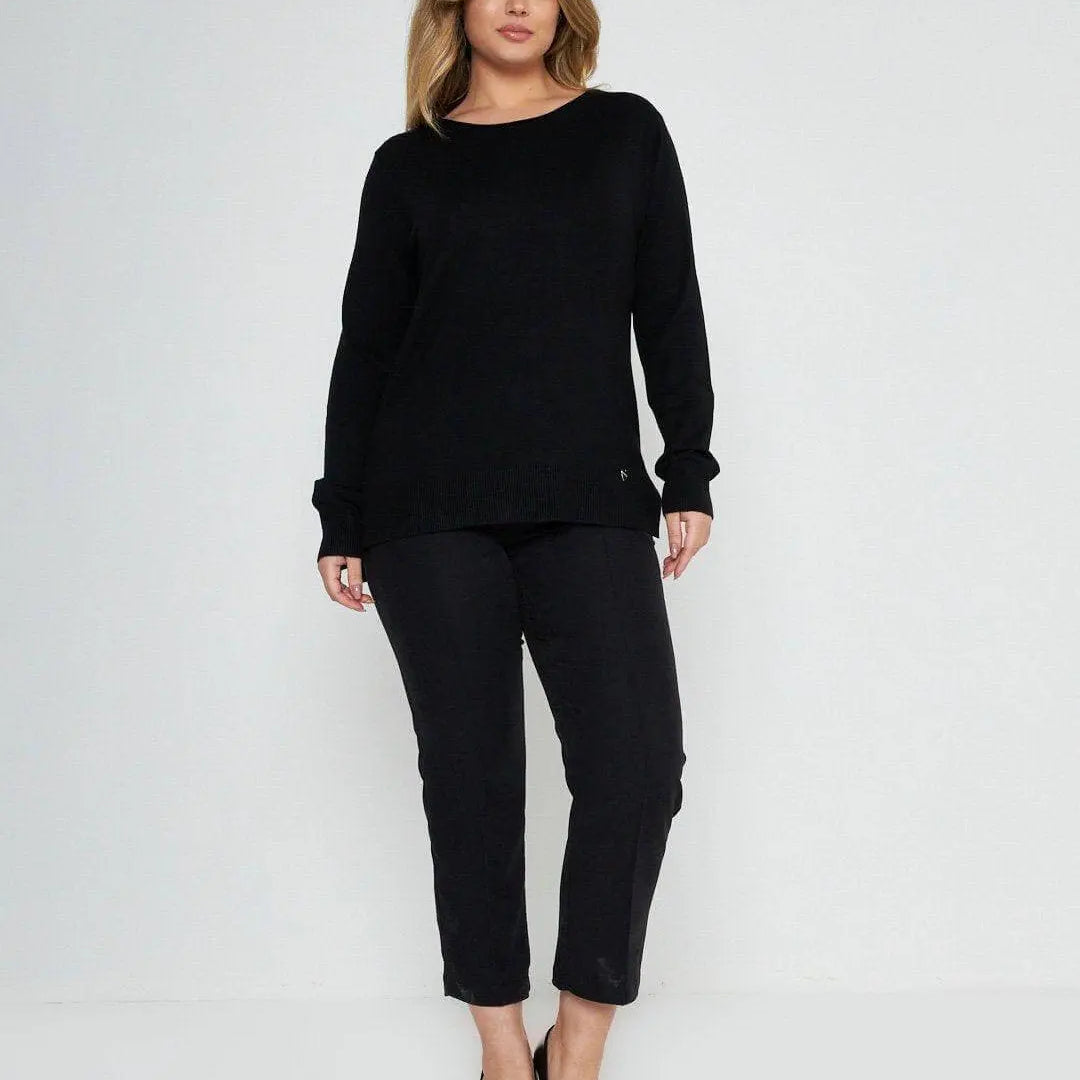 Maglia tinta unita girocollo NERO DORABELLA XXL