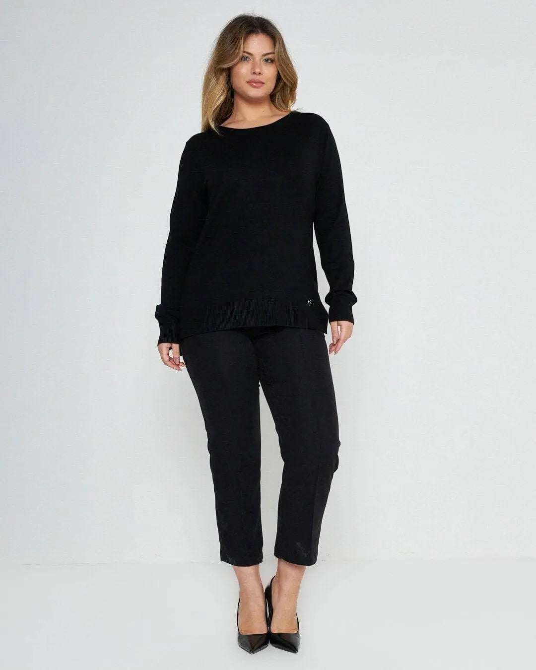 Maglia tinta unita girocollo NERO DORABELLA XXL